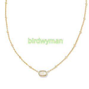 Mini Elisa Gold Satellite Short Pendant Necklace in Ivory Mother-of-Pearl